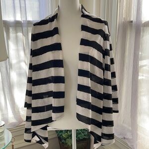 Lightweight cardigan, black & white stripe, size L